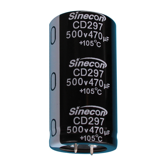 CD297 Ultra-High Voltage, Low Leakage, Long-Life Snap-In Aluminum Electrolytic Capacitor